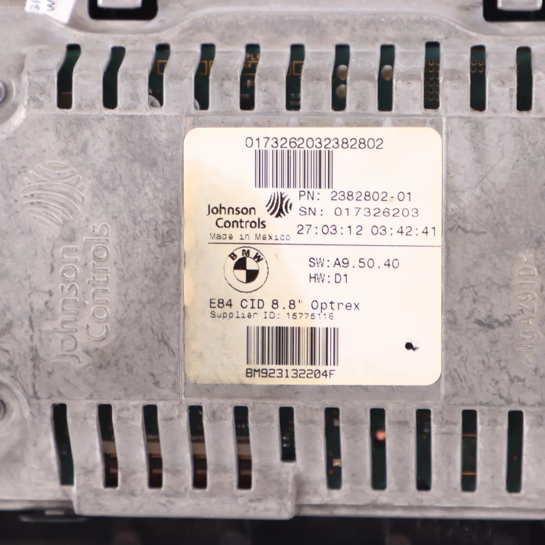  Screen BMW X1 E84 Display Monitor On-board CID TV Navigation System 8,8" - SKU 9223689-1 - Part number 9223689