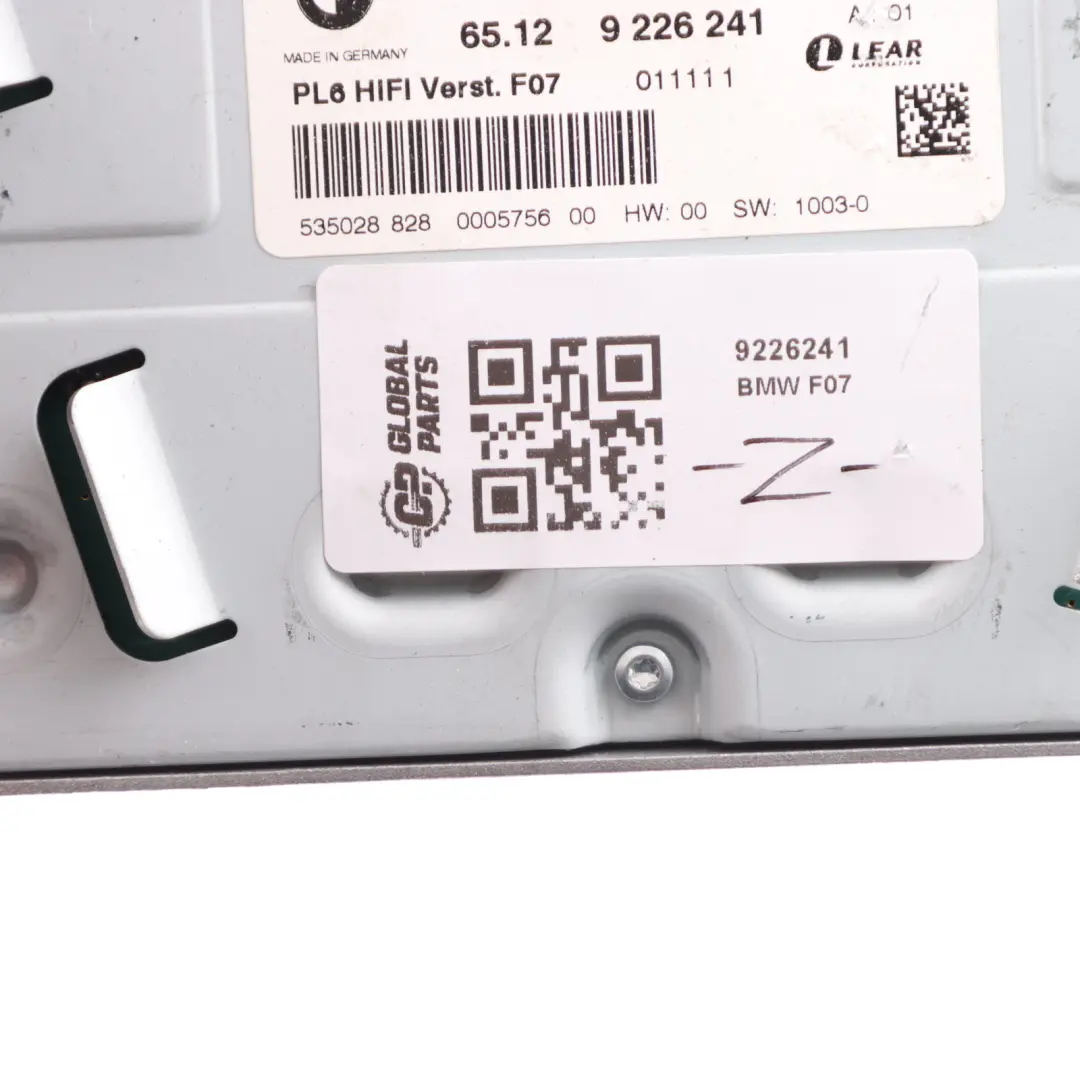 Amplifier Audio Sound Control Unit Module Controller to BMW F07 with Part number 9226241 BMW F07 Amplifier Audio Sound Control Unit Module Controller - SKU 9226241 - Part number 9226241