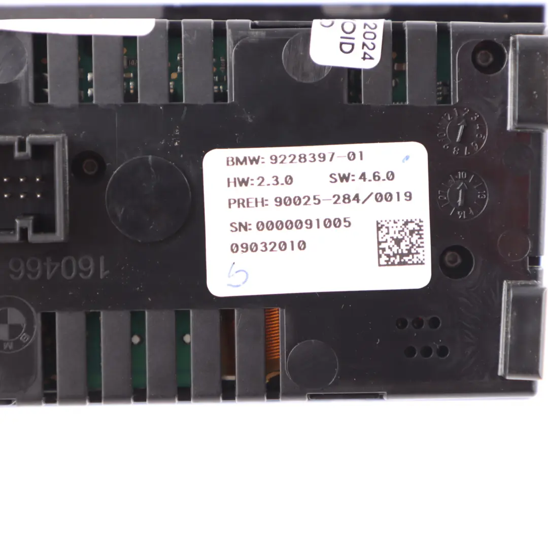 Control Panel BMW F07 Rear Air Conditioning A/C Unit Module to with Part number 9228397 Control Panel BMW F07 Rear Air Conditioning A/C Unit Module - SKU 9228397 - Part number 9228397