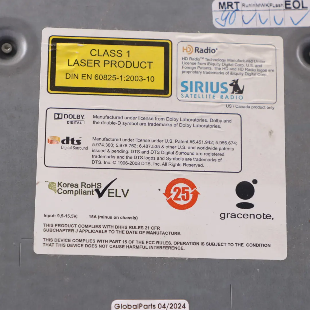 Professional Navigation Sat Nav CIC Head Unit to BMW E90 E91 LCI E92 with Part number 9257187 BMW E90 E91 LCI E92 Professional Navigation Sat Nav CIC Head Unit - SKU 9257187 - Part number 9257187