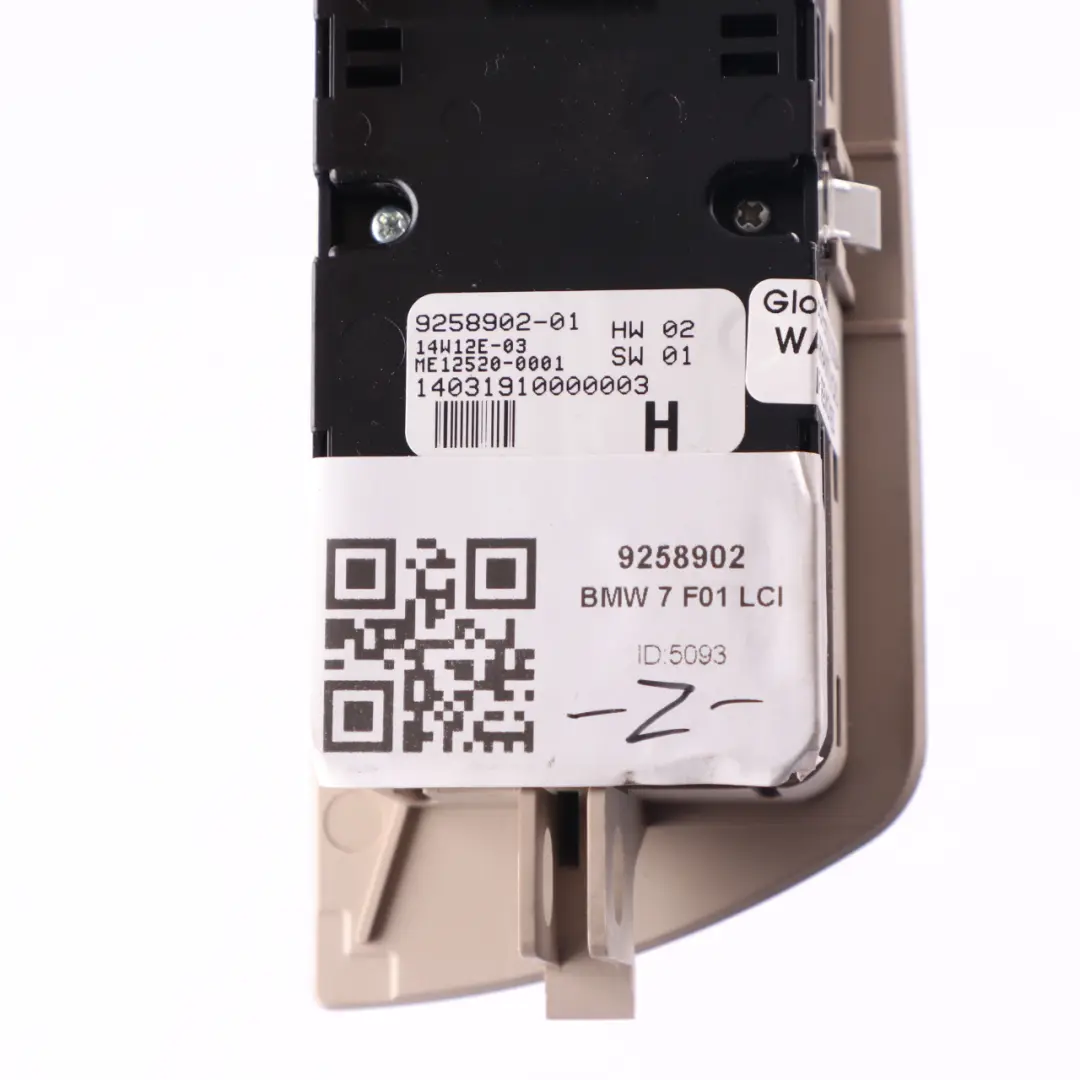 BMW F01 LCI Window Lifter Switch Driver's Side Door Control Panel Unit - SKU 9258902 - Part number 9258902