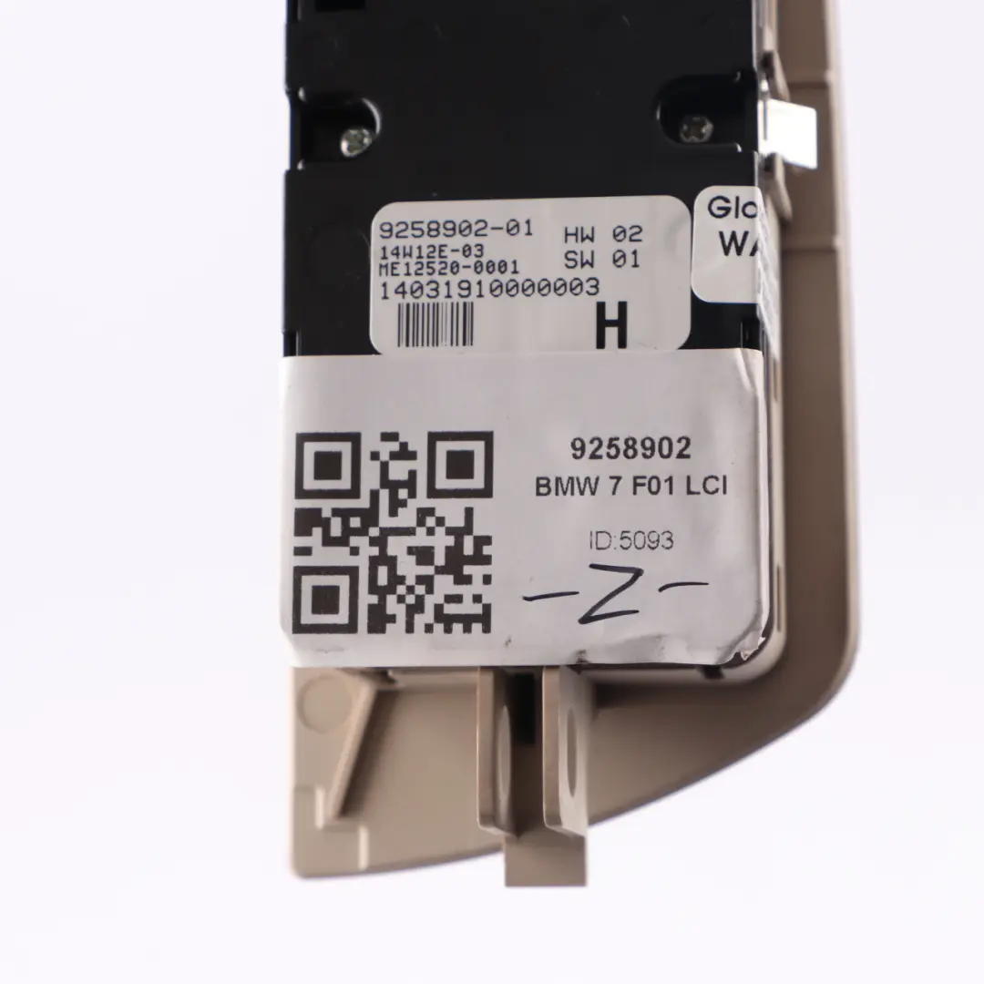 Window Lifter Switch Driver's Side Door Control Panel Unit to BMW F01 LCI with Part number 9258902 BMW F01 LCI Window Lifter Switch Driver's Side Door Control Panel Unit - SKU 9258902 - Part number 9258902