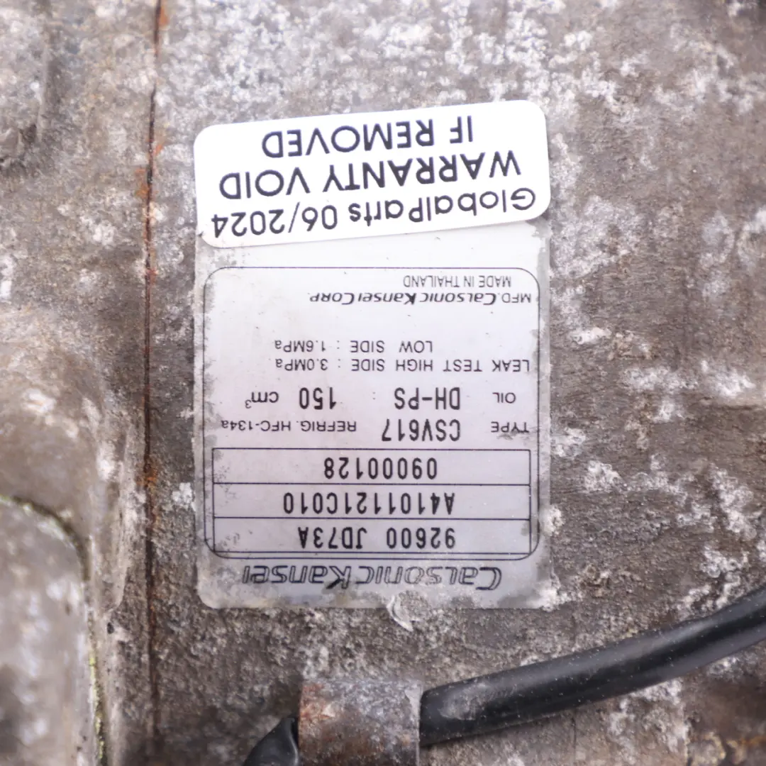 Compresseur de climatisation pour Nissan QASHQAI à propos du numéro de pièce 92610JD73A Nissan QASHQAI Compresseur de climatisation - SKU 92610JD73A - Numéro de pièce 92610JD73A