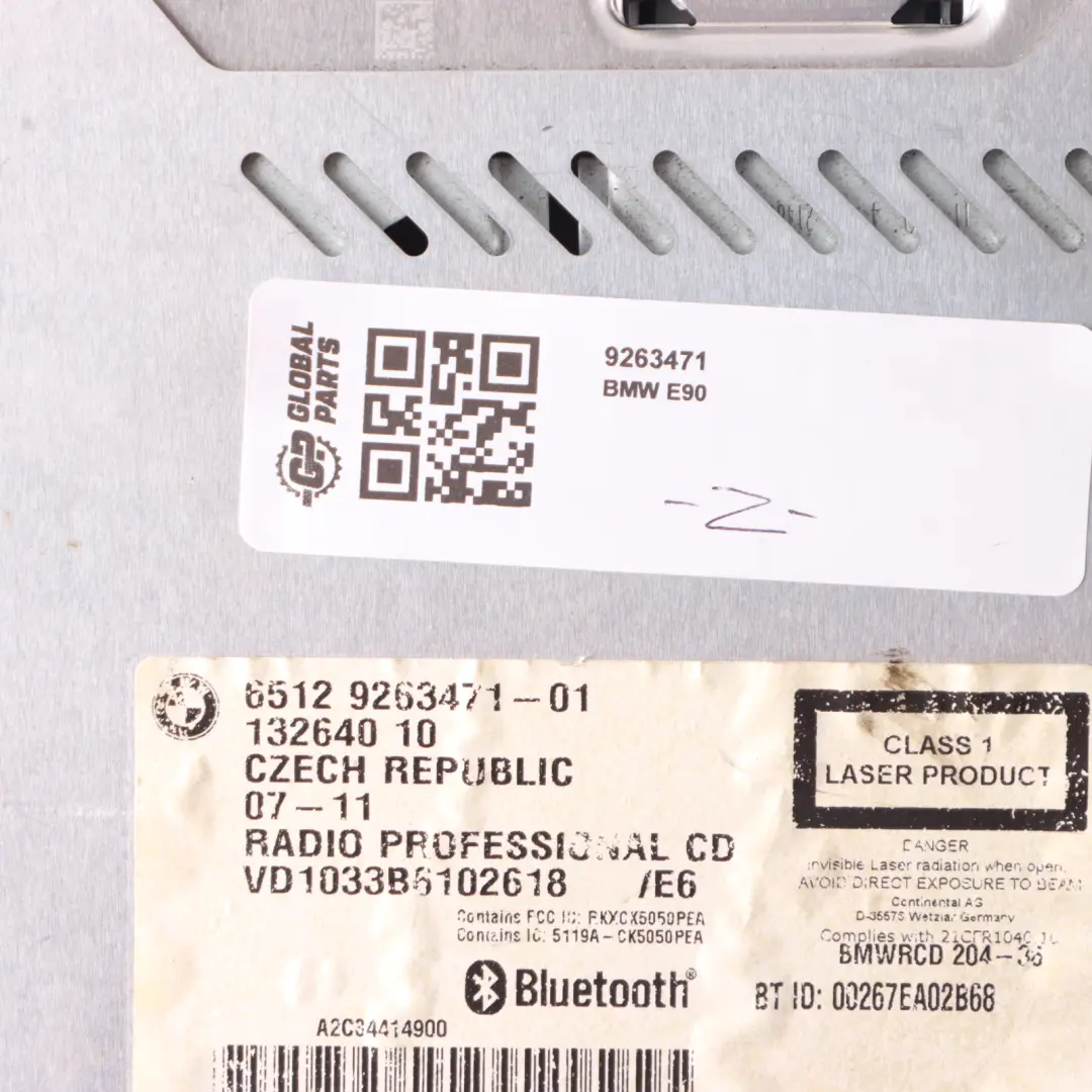 Radio Unit BMW E87 E90 E91 E92 LCI X1 E84 Bluetooth CD Professional DAB to with Part number 9263471 Radio Unit BMW E87 E90 E91 E92 LCI X1 E84 Bluetooth CD Professional DAB - SKU 9263471 - Part number 9263471