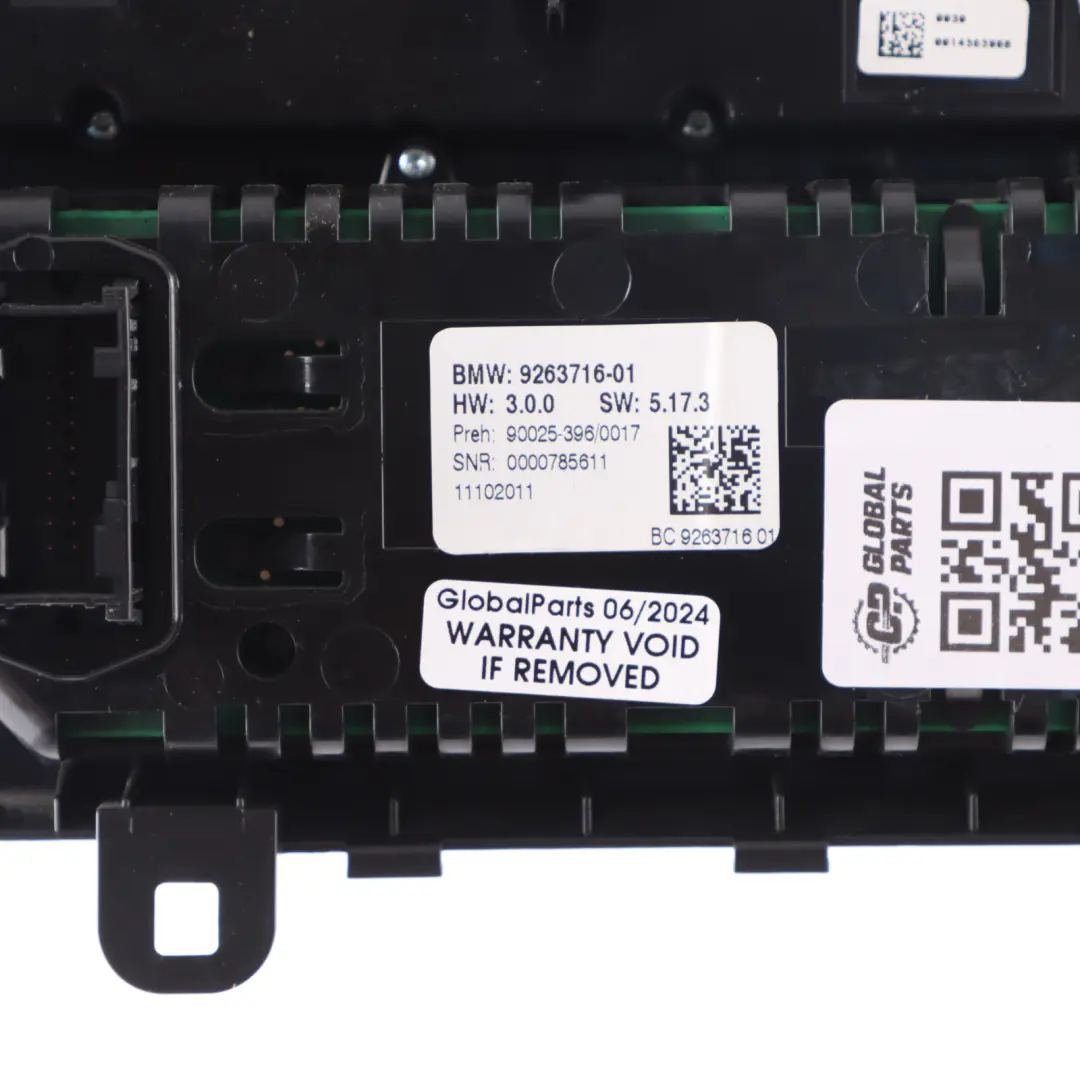 Conditioning Climate Control Unit to BMW F07 Air with Part number 9263716 BMW F07 Air Conditioning Climate Control Unit - SKU 9263716 - Part number 9263716