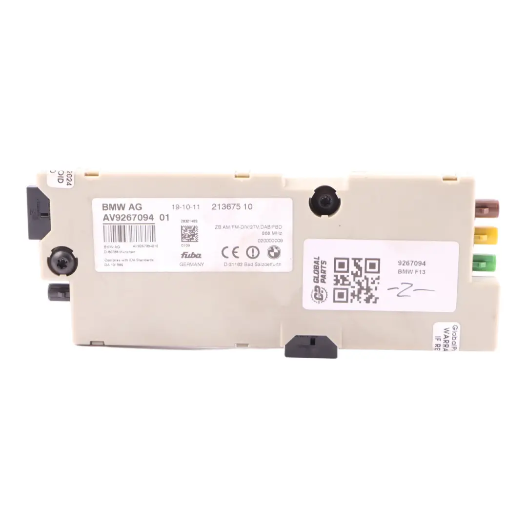 Antenna Amplifier Diversity Control Unit Module 868 MHZ to BMW F13 with Part number 9267094 BMW F13 Antenna Amplifier Diversity Control Unit Module 868 MHZ - SKU 9267094 - Part number 9267094