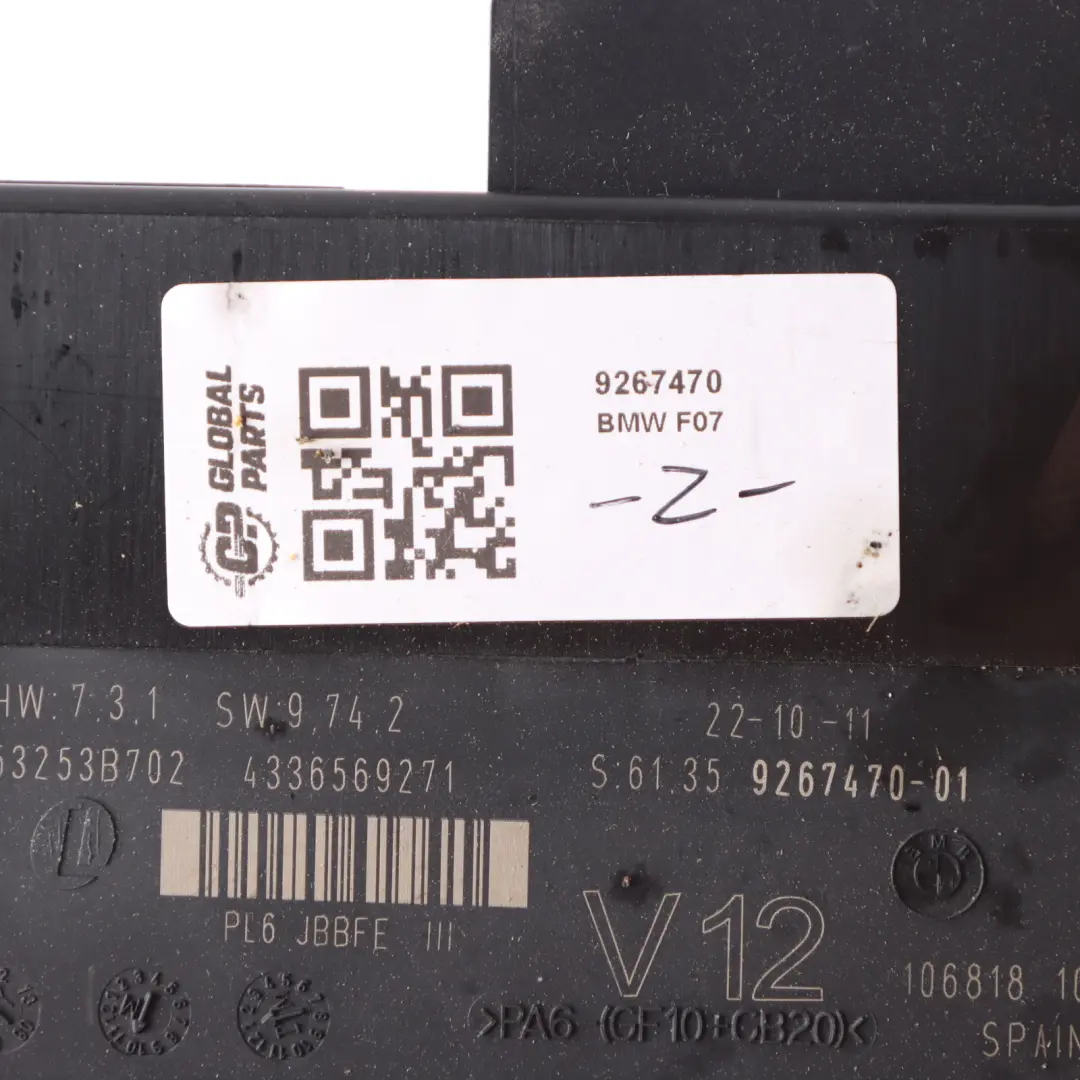 Junction Box BMW F07 GT Electronics Control Module Unit to with Part number 9267470 Junction Box BMW F07 GT Electronics Control Module Unit - SKU 9267470 - Part number 9267470