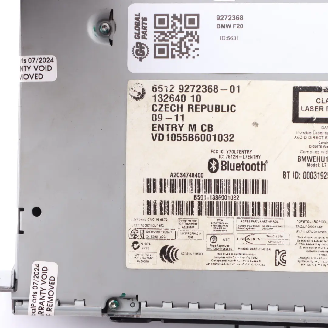 Head Unit BMW F20 F21 F30 Radio Professional CD Player Control Module to with Part number 9272368 Head Unit BMW F20 F21 F30 Radio Professional CD Player Control Module - SKU 9272368 - Part number 9272368