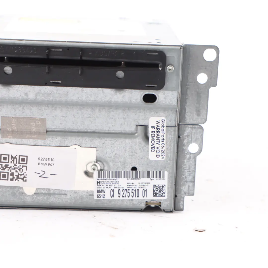 Unité Frontale BMW F07 GT Infotainment Ordinateur Sat Nav Multimédia DAB pour à propos du numéro de pièce 9275510 Unité Frontale BMW F07 GT Infotainment Ordinateur Sat Nav Multimédia DAB - SKU 9275510 - Numéro de pièce 9275510