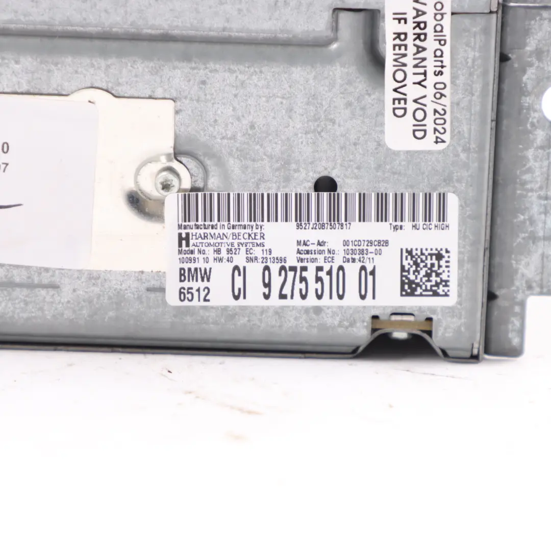 Unità principale BMW F07 GT Auto Infotainment Navigatore satellitare DAB per con numero di parte 9275510 Unità principale BMW F07 GT Auto Infotainment Navigatore satellitare DAB - SKU 9275510 - Numero di parte 9275510