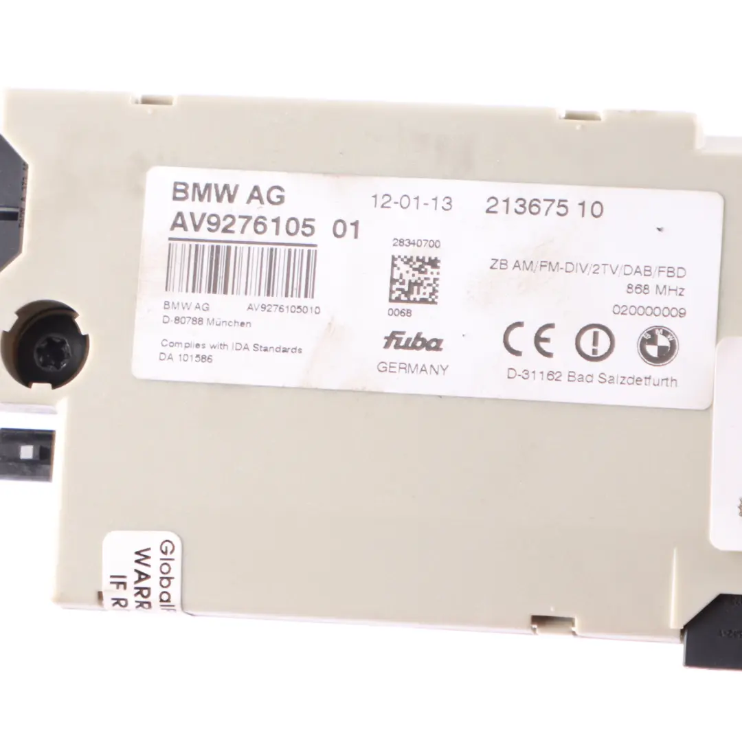 Antenna Amplifier Diversity Module Unit to BMW F13 with Part number 9276105 BMW F13 Antenna Amplifier Diversity Module Unit - SKU 9276105 - Part number 9276105