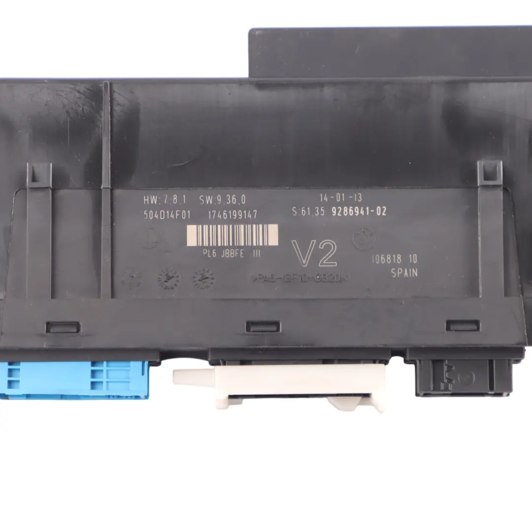 BMW F13 ECU Body Control Module Junction Box V2 PL6 JBBFE III - SKU 9286941-1 - Part number 9286941