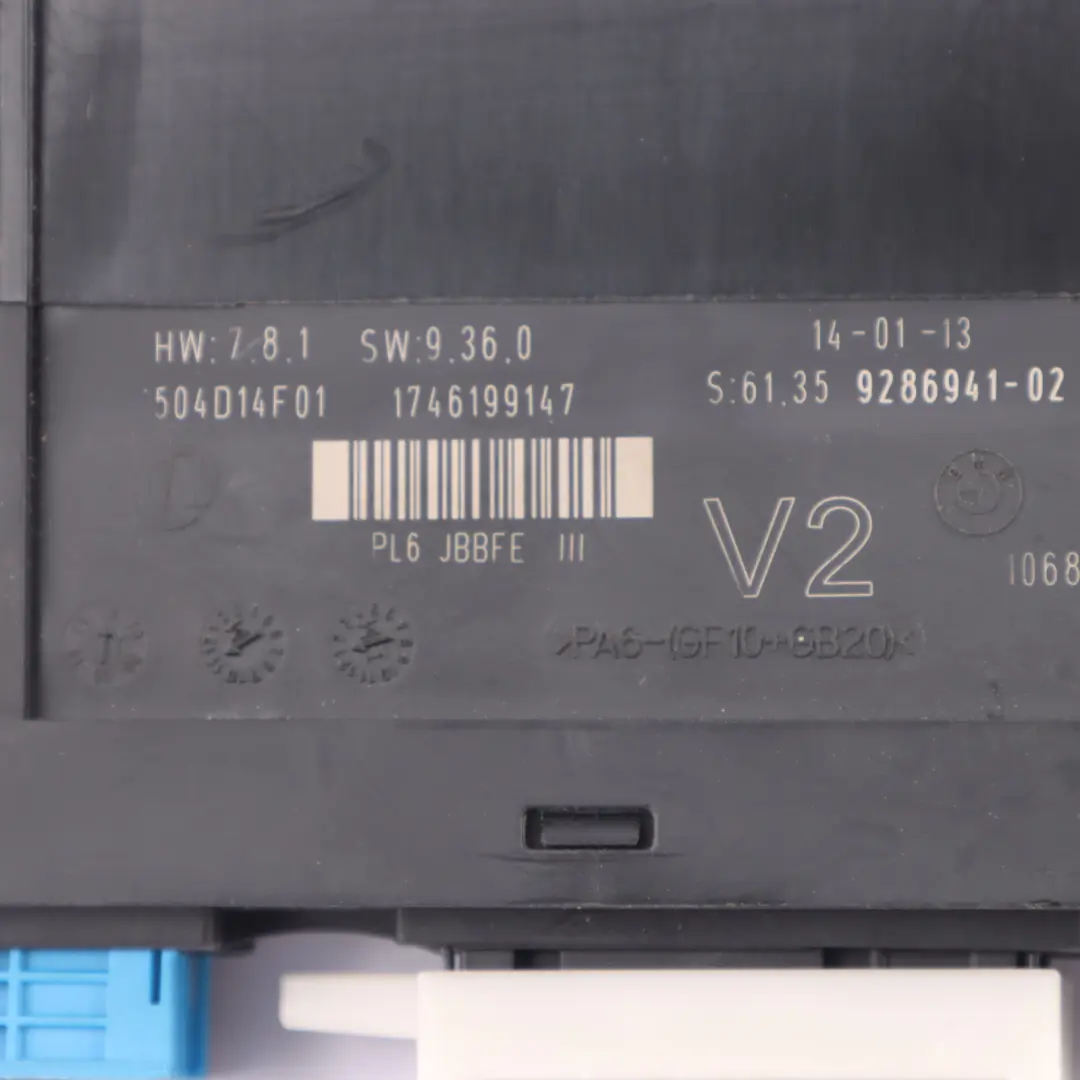 BMW F13 ECU Body Control Module Junction Box V2 PL6 JBBFE III - SKU 9286941-1 - Part number 9286941