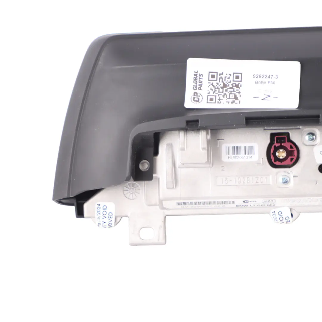 BMW F30 F32 Display Screen Dashboard Central Information Unit 6,5" - SKU 9292247-3 - Part number 9292247