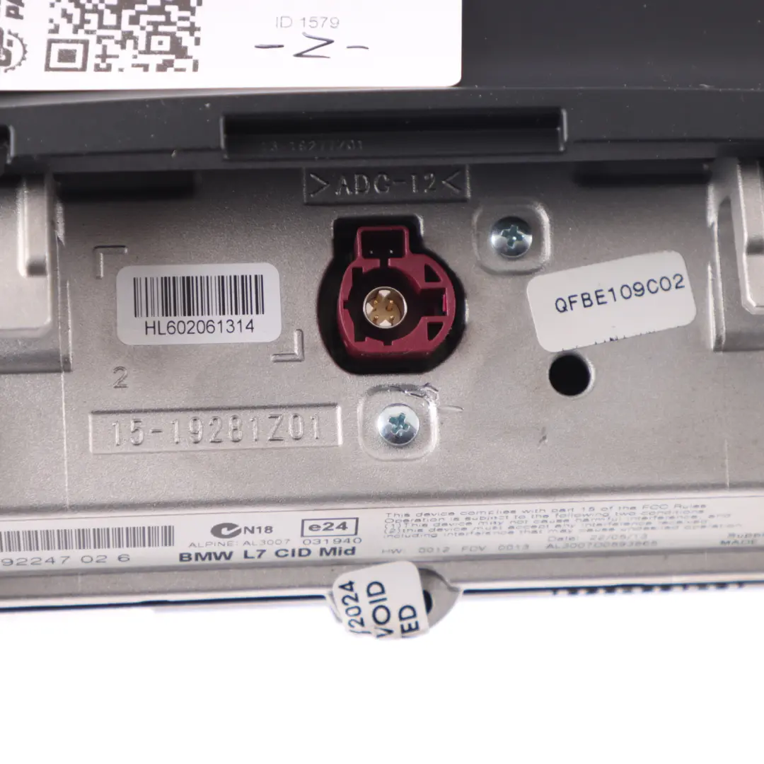 BMW F30 F32 Display Screen Dashboard Central Information Unit 6,5" - SKU 9292247-3 - Part number 9292247