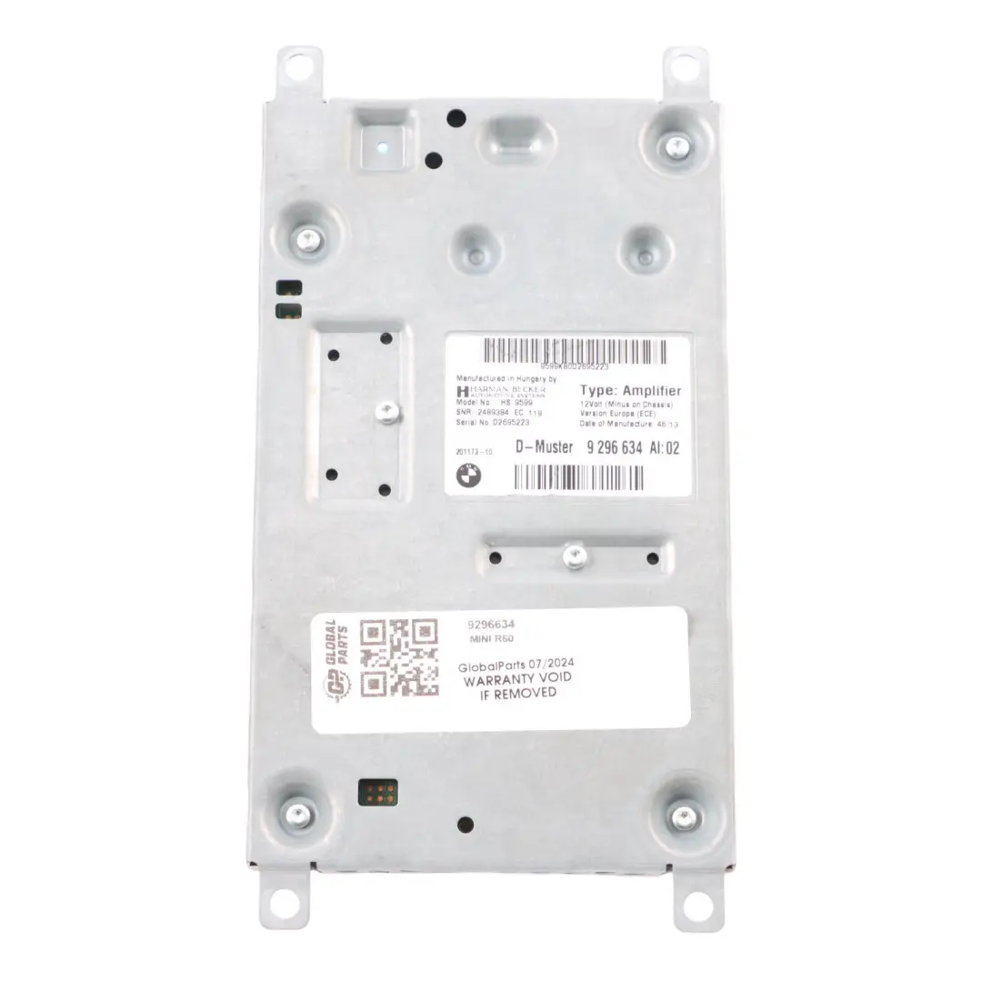 Amplifier Hi-Fi System Harman Kardon to Mini R57 R58 R59 R60 R61 with Part number 9296634 Mini R57 R58 R59 R60 R61 Amplifier Hi-Fi System Harman Kardon - SKU 9296634 - Part number 9296634
