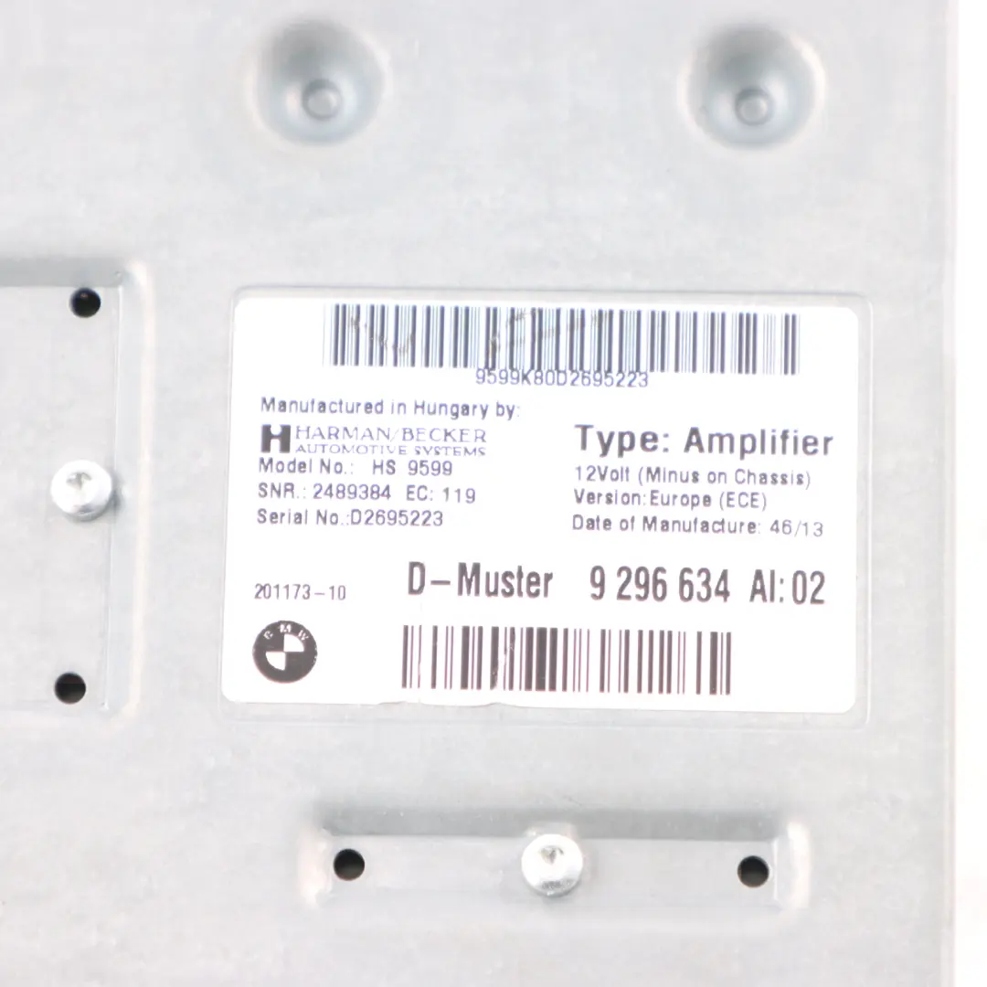 Amplifier Hi-Fi System Harman Kardon to Mini R57 R58 R59 R60 R61 with Part number 9296634 Mini R57 R58 R59 R60 R61 Amplifier Hi-Fi System Harman Kardon - SKU 9296634 - Part number 9296634