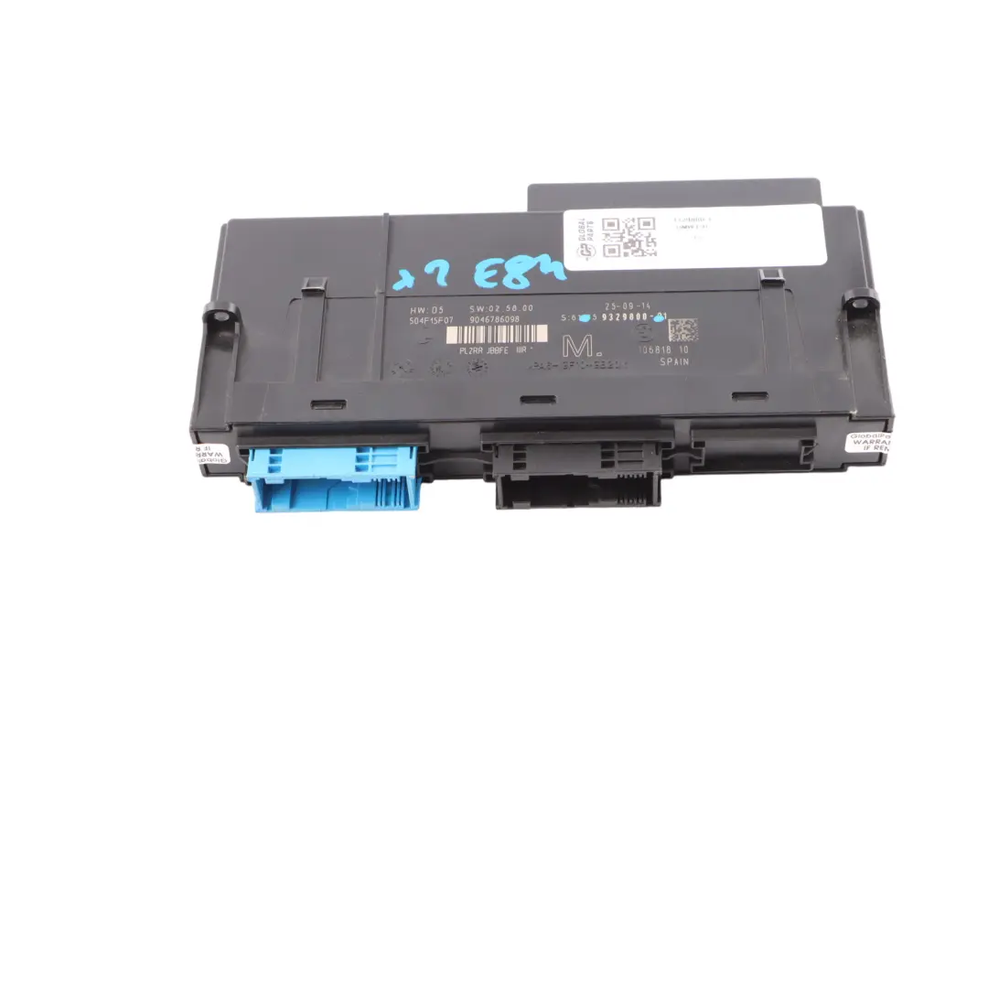 Body Control Module M Junction Box PL2RR JBBFE IIIR BMW X1 E84 - SKU 9329800-1 - Part number 9329800
