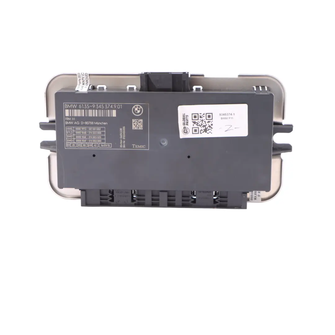 Light Control Footwell Module ECU Unit FRM3 to BMW F11 LCI with Part number 9345374 BMW F11 LCI Light Control Footwell Module ECU Unit FRM3 - SKU 9345374-1 - Part number 9345374