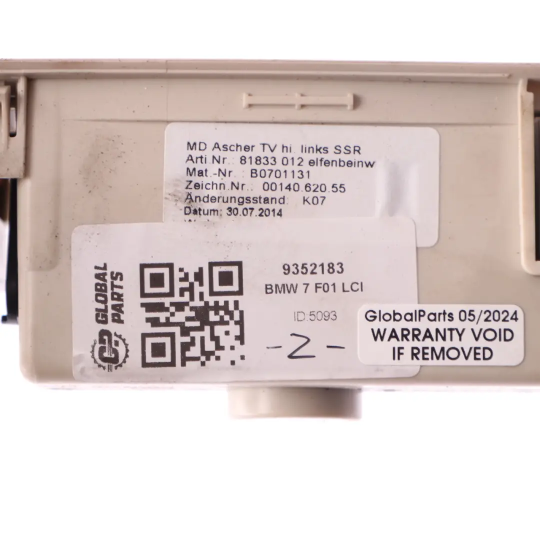 Window Lifter Switch Driver's Side Door Control Panel Unit to BMW F01 LCI with Part number 9352183 BMW F01 LCI Window Lifter Switch Driver's Side Door Control Panel Unit - SKU 9352183 - Part number 9352183