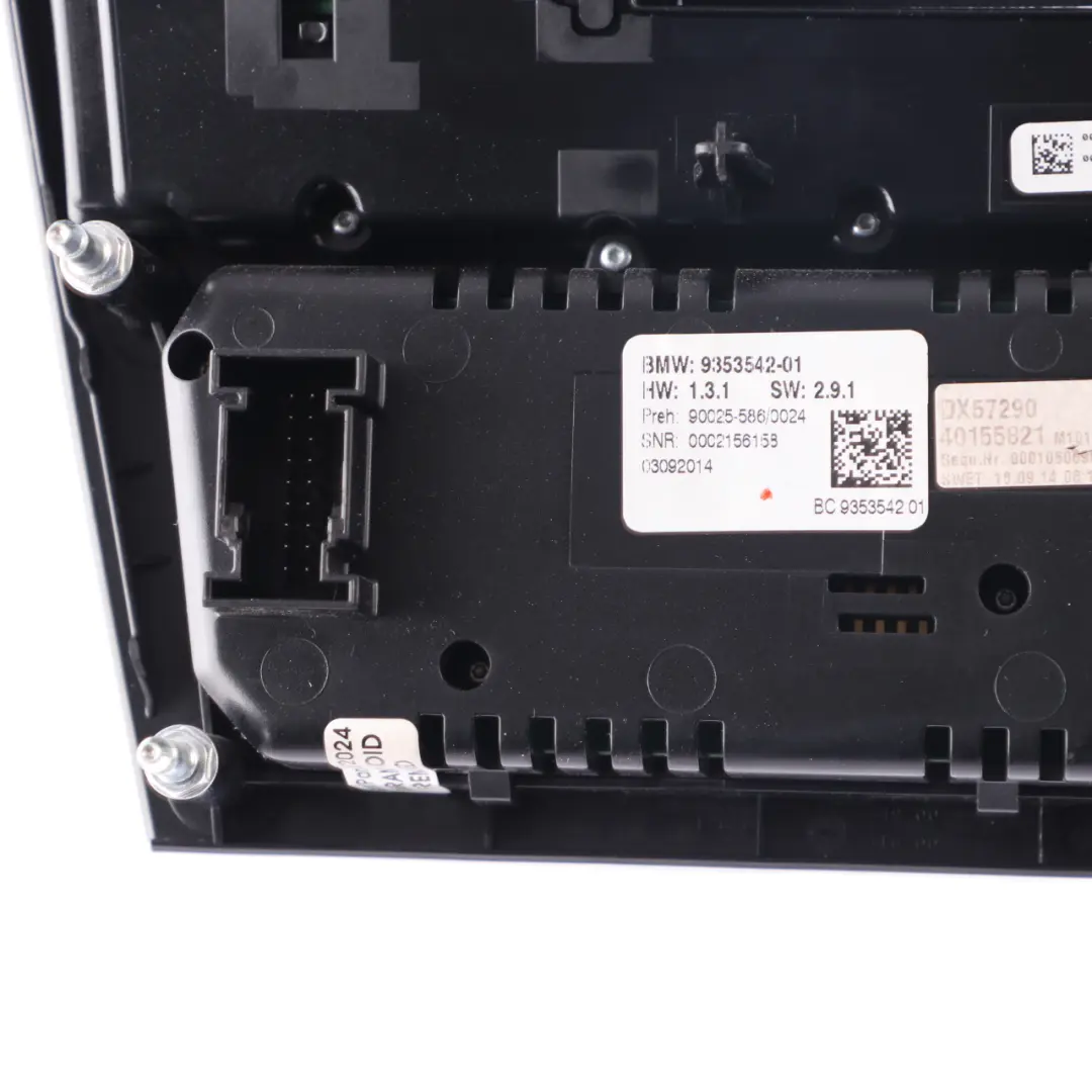Conditioning Panel BMW F01 Radio Player A/C Switch Control Unit to Air with Part number 9353542 Air Conditioning Panel BMW F01 Radio Player A/C Switch Control Unit - SKU 9353542 - Part number 9353542