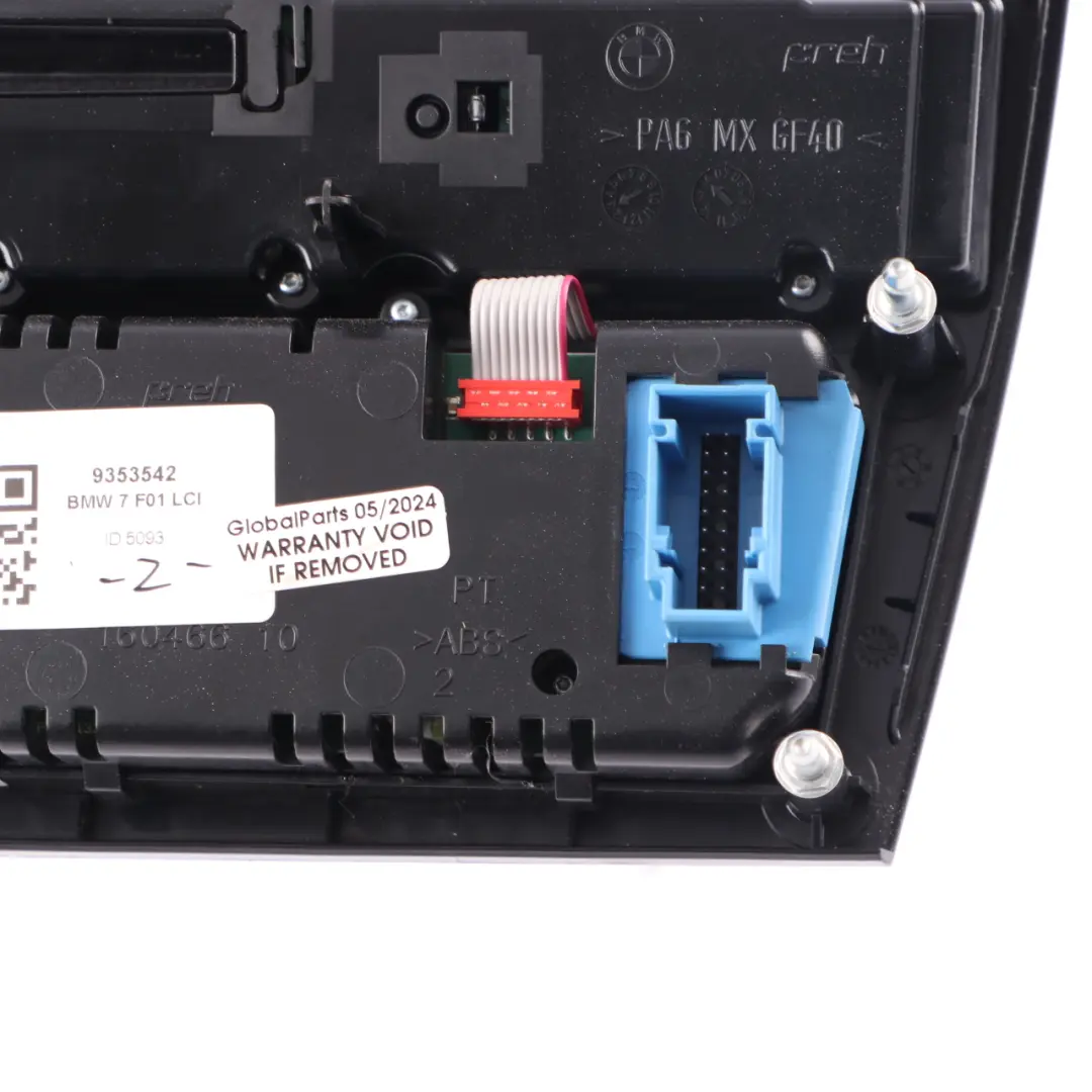 Air Conditioning Panel BMW F01 Radio Player A/C Switch Control Unit - SKU 9353542 - Part number 9353542