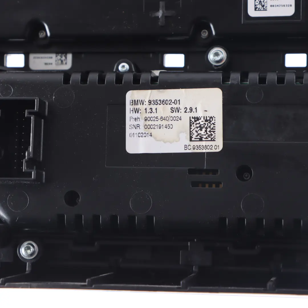 BMW F10 Air Conditioning Climate Control Panel Radio A/C Switch - SKU 9353602 - Part number 9353602