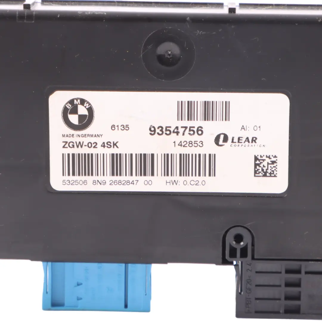 Módulo Gateway Central Control Carrocería ZGW para BMW F11 Touring con número de pieza 9354756 BMW F11 Touring Módulo Gateway Central Control Carrocería ZGW - SKU 9354756 - Número de pieza 9354756