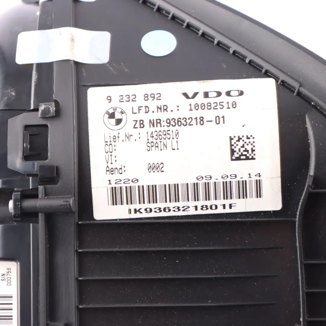 Instrument Cluster BMW F20 F21 F22 Petrol Speedo Clocks Meter Manual 9232892 to with Part number 9363218 Instrument Cluster BMW F20 F21 F22 Petrol Speedo Clocks Meter Manual 9232892 - SKU 9363218 - Part number 9363218