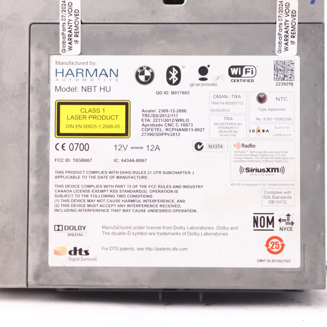 Radio Audio Professional Player Head Unit to BMW F15 with Part number 9367650 BMW F15 Radio Audio Professional Player Head Unit - SKU 9367650 - Part number 9367650