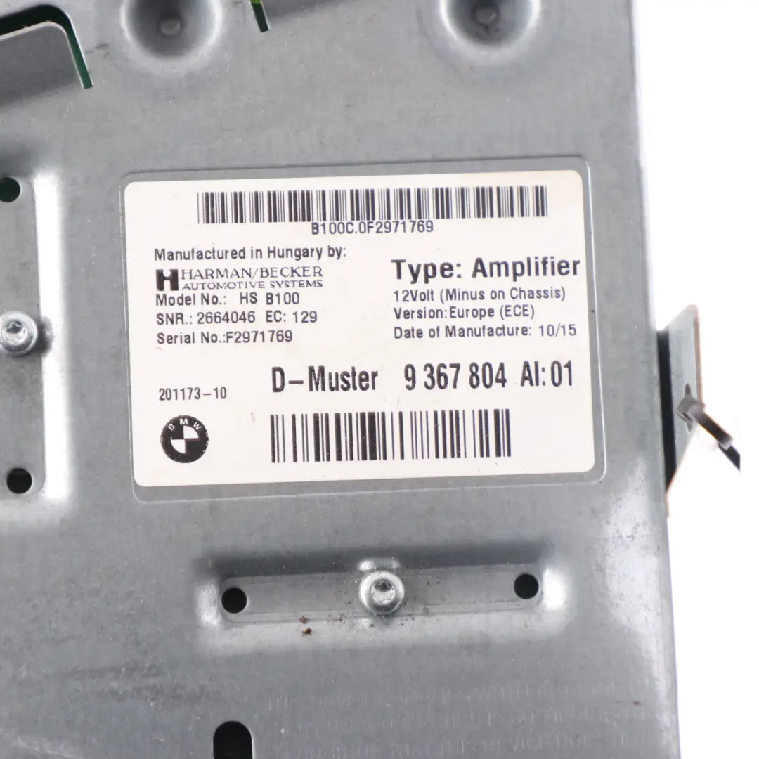  Amplifier BMW F20 F21 F22 F23 Top Hifi Audio Module Harman Kardon - SKU 9367804 - Part number 9367804