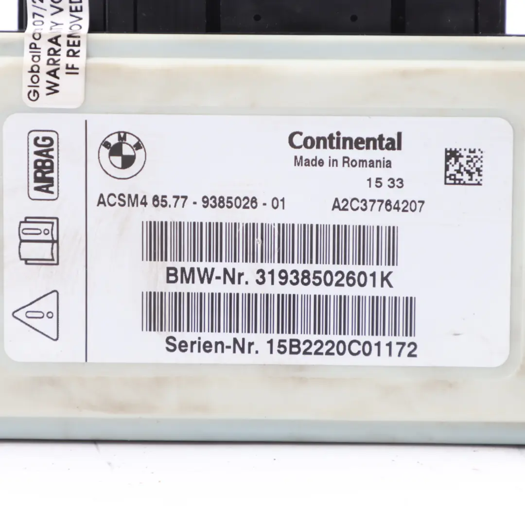 BMW F01 F07 LCI F10 F11 F25 Moduł Sterownik Poduszek Powietrznych - SKU 9385026-1 - Numer Części 9385026