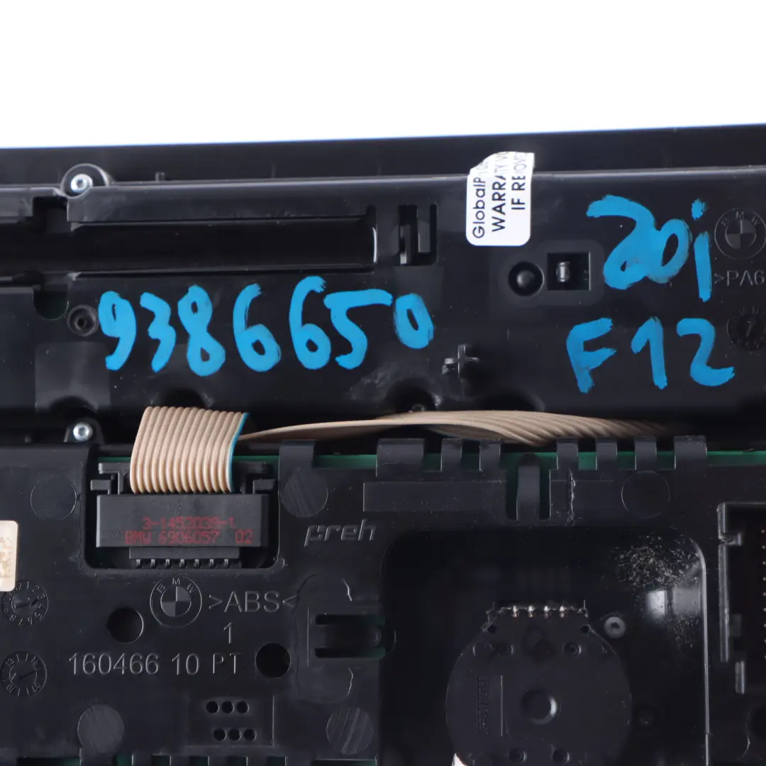 Conditioning Switch BMW F12 F13 Radio A/C Fan Heater Control Panel to Air with Part number 9386650 Air Conditioning Switch BMW F12 F13 Radio A/C Fan Heater Control Panel - SKU 9386650 - Part number 9386650