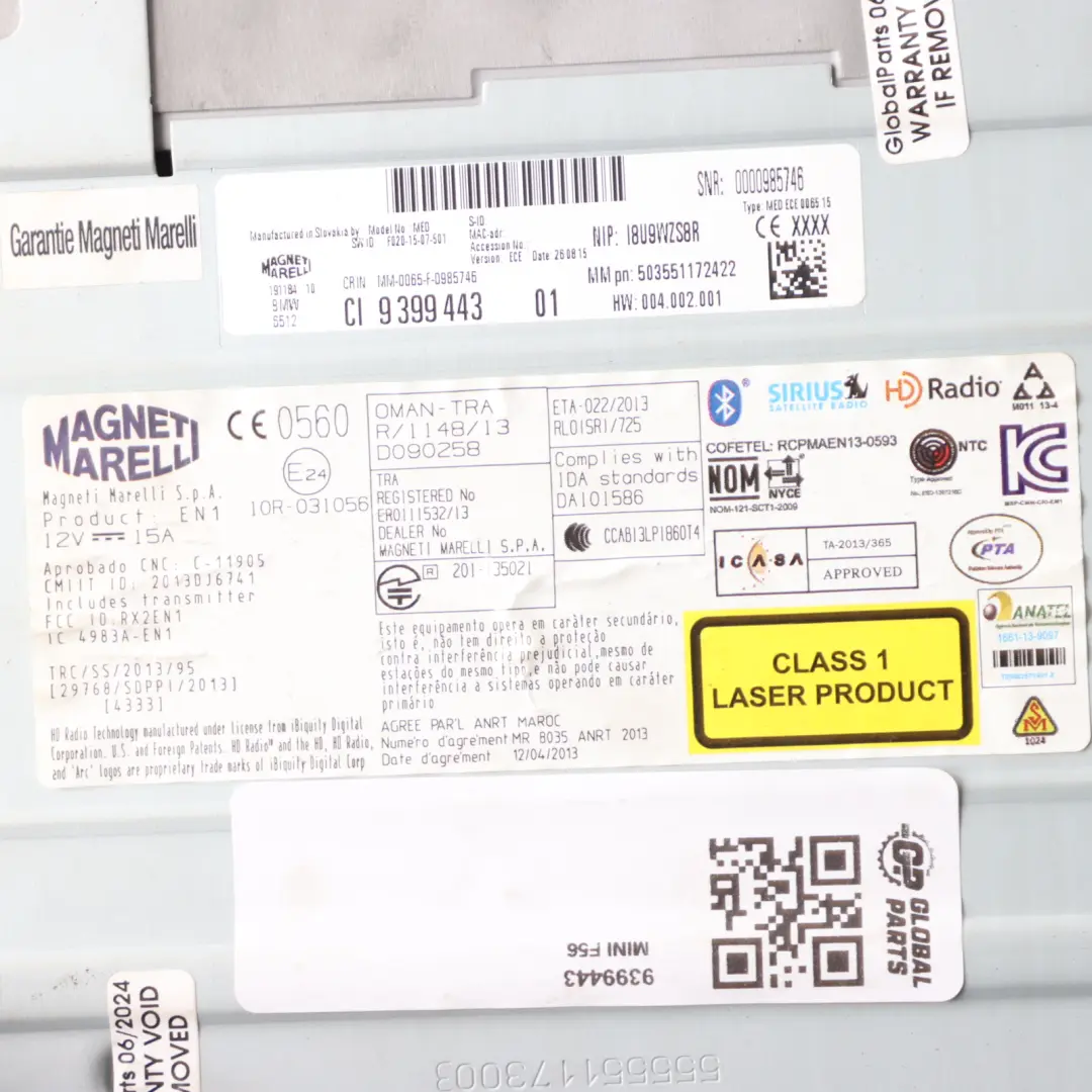 BMW F45 F46 Mini F54 F55 F56 Unità di testa Basic Media DAB - SKU 9399443 - Numero di parte 9399443