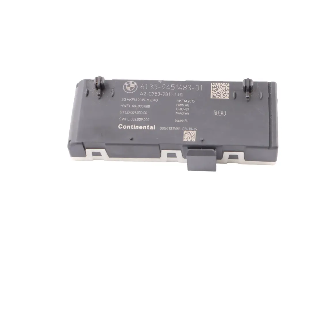 Module BMW F31 LCI F45 X2 F39 Mini F60 Control Boot Trunk to Tailgate with Part number 9451483 Tailgate Module BMW F31 LCI F45 X2 F39 Mini F60 Control Boot Trunk - SKU 9451483 - Part number 9451483