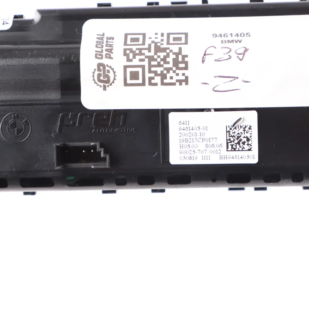 Condition Climate A/C Control Switch Unit Panel to BMW F39 Air with Part number 9461405 BMW F39 Air Condition Climate A/C Control Switch Unit Panel - SKU 9461405 - Part number 9461405
