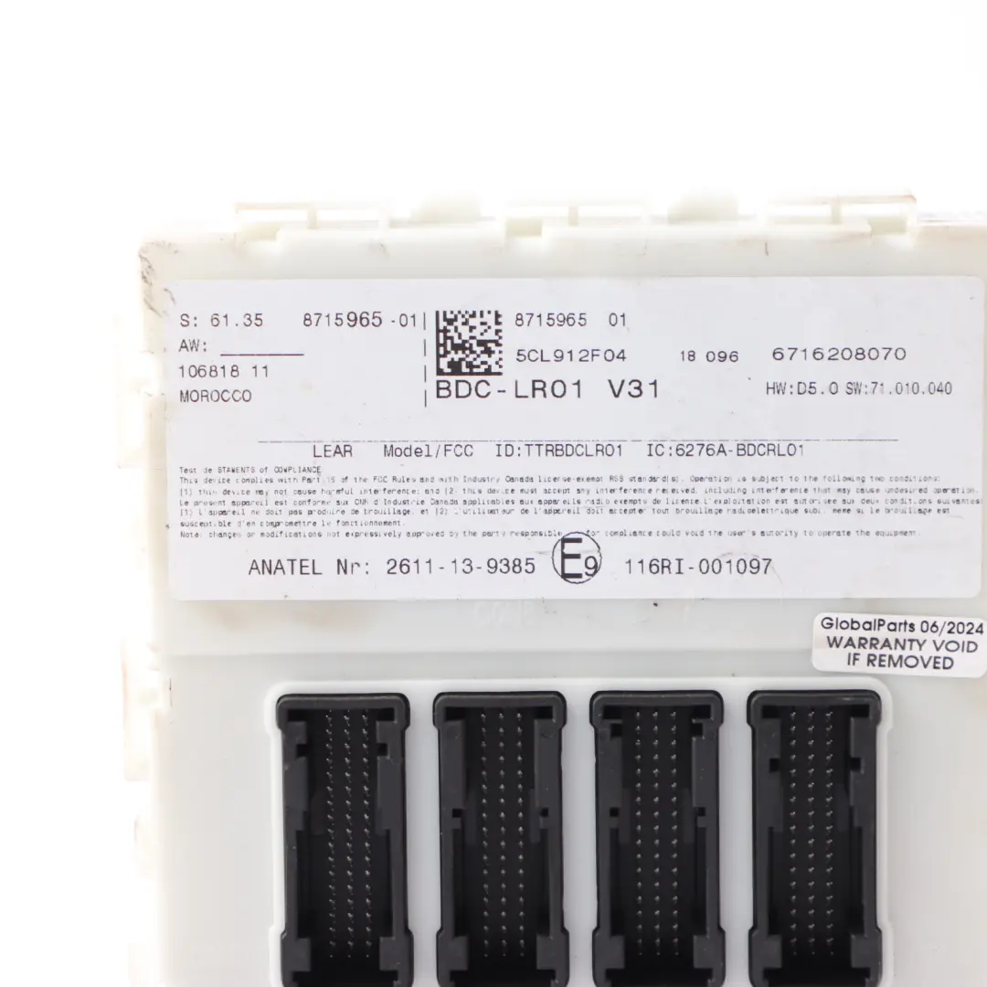 Mini Cooper F55 F56 136HP B38 Engine ECU Kit DME + BDC + Key + Lock - SKU 9470915 - Part number 9470915