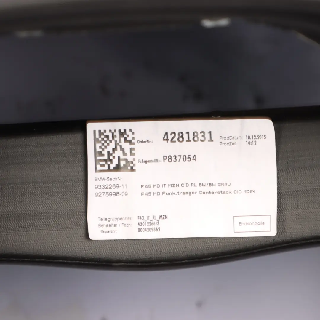 Dashboard Dash BMW F45 F46 Instrument Panel Cover Trim Panel Black to with Part number 9631649 Dashboard Dash BMW F45 F46 Instrument Panel Cover Trim Panel Black - SKU 9631649 - Part number 9631649