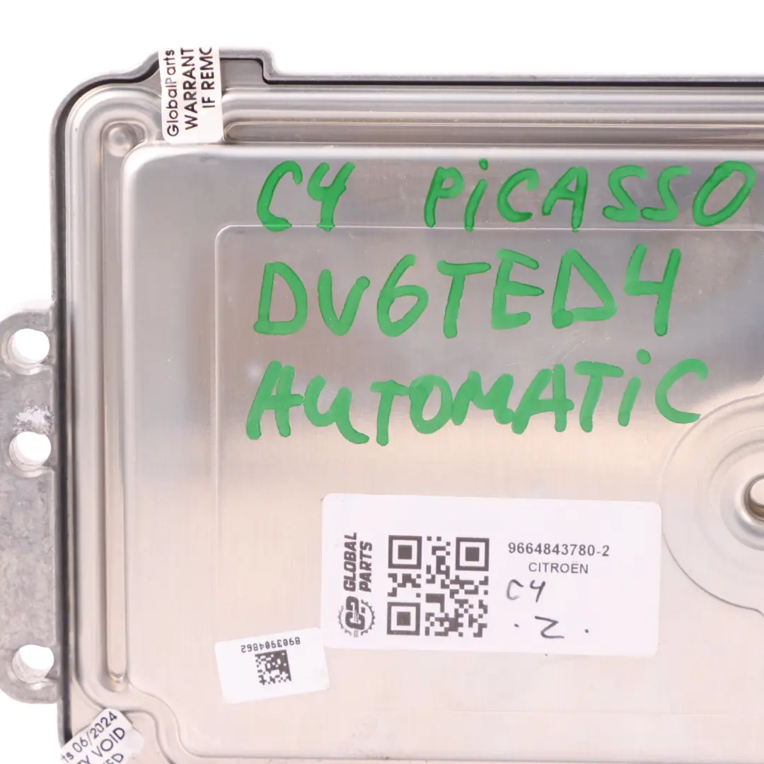 Citroen C4 Picasso 1.6 HDI 9HT Engine Control Unit ECU EDC Manual - SKU 9664843780-2 - Part number 9664843780