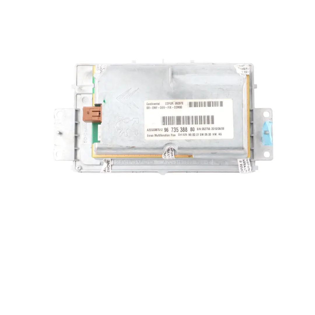  Citroen C4 Picasso Display Screen Dashboard Sat Nav Monitor Head Unit - SKU 9673538880 - Part number 9673538880