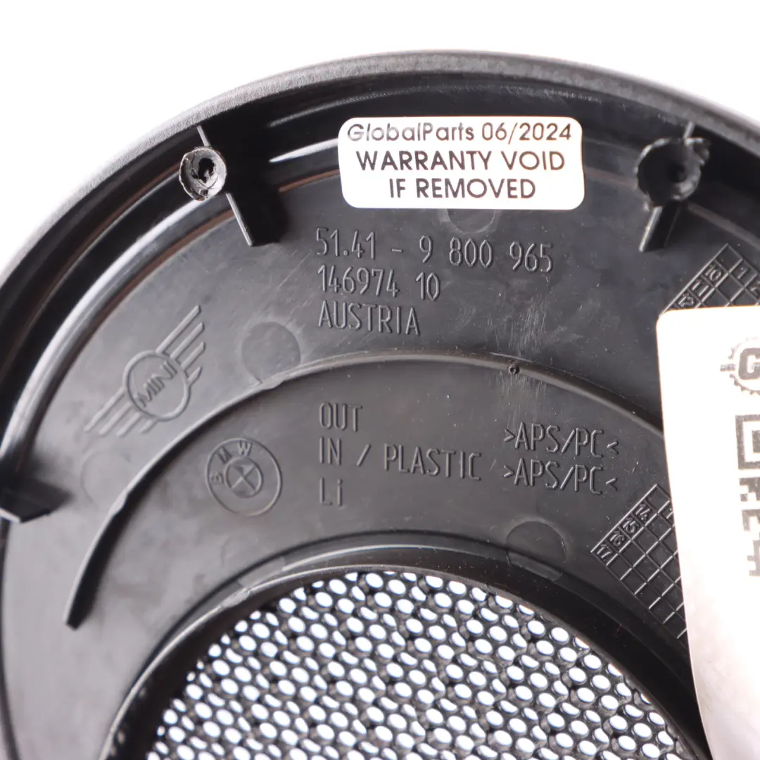 Loudspeaker Speaker Left N/S Door Trim Panel to Mini R60 Cover with Part number 9800965 Mini R60 Cover Loudspeaker Speaker Left N/S Door Trim Panel - SKU 9800965 - Part number 9800965
