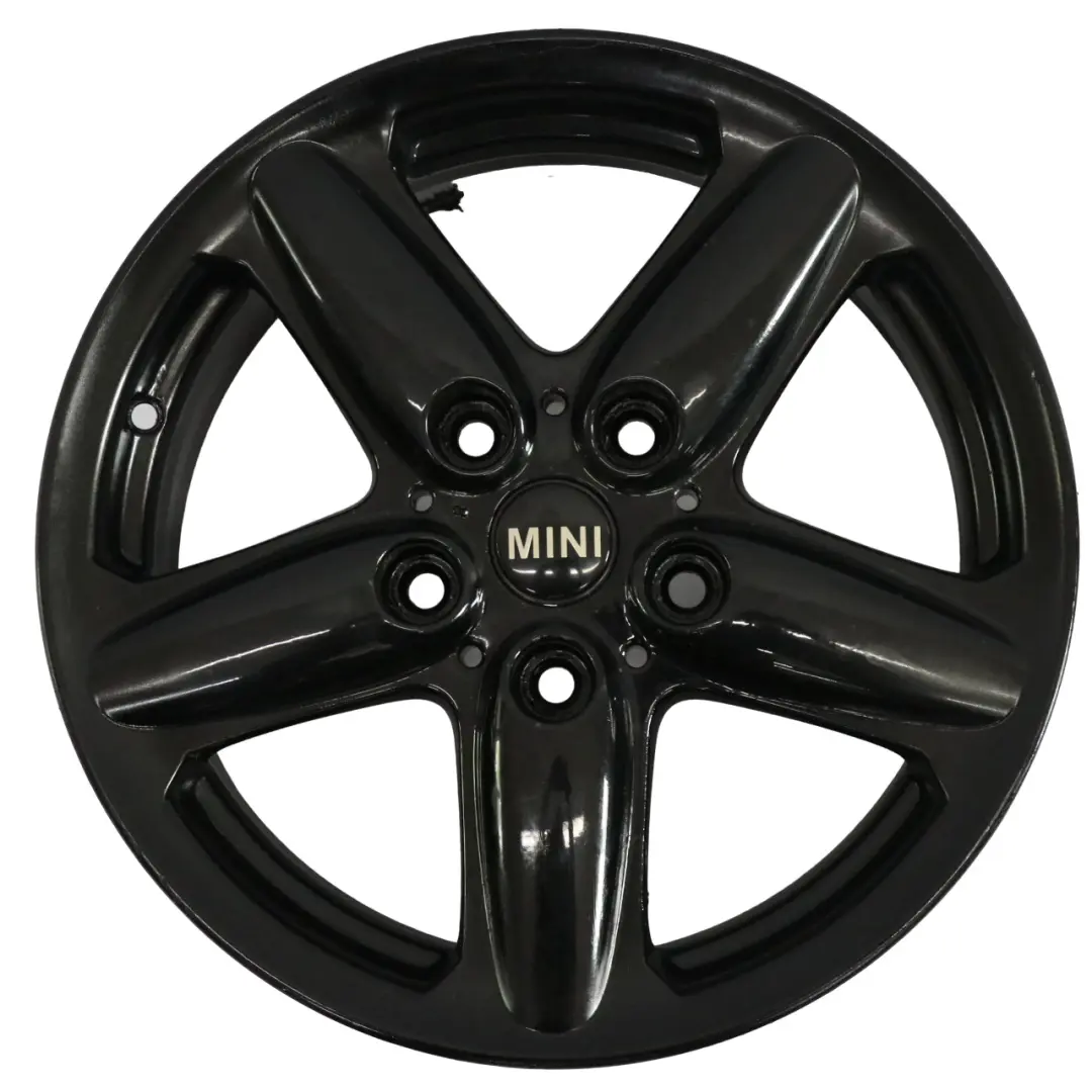 Alloy Rim 16" ET:46 6,5J 5-Star Single Spoke 124 to Mini Cooper R60 Wheel Black with Part number 9803720 Mini Cooper R60 Wheel Black Alloy Rim 16" ET:46 6,5J 5-Star Single Spoke 124 - SKU 9803720-10 - Part number 9803720