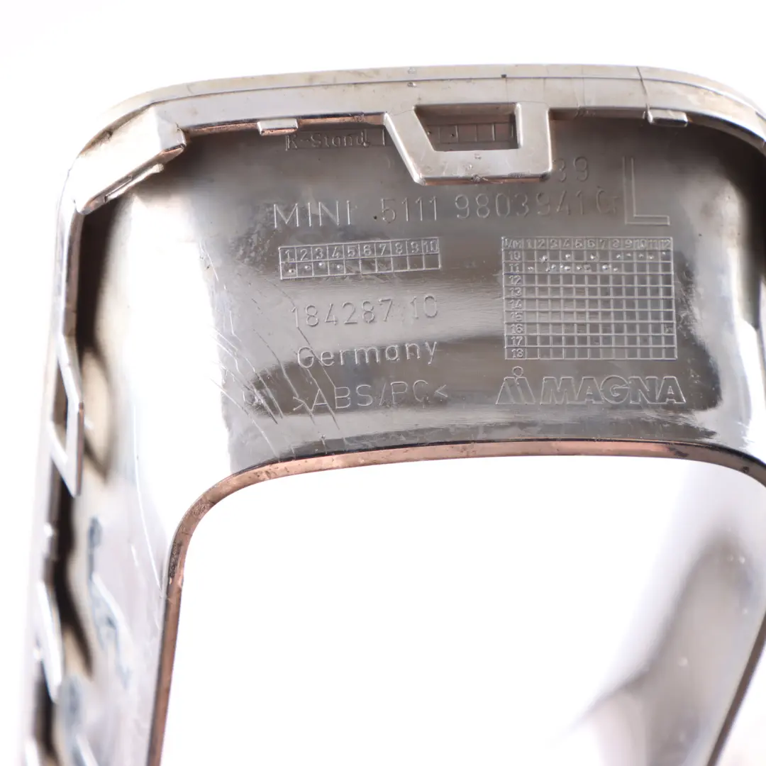 Bumper Brake Air Duct Frame Front Left N/S Chrome 9802121 to Mini R60 R61 with Part number 9803941 Mini R60 R61 Bumper Brake Air Duct Frame Front Left N/S Chrome 9802121 - SKU 9803941-2 - Part number 9803941