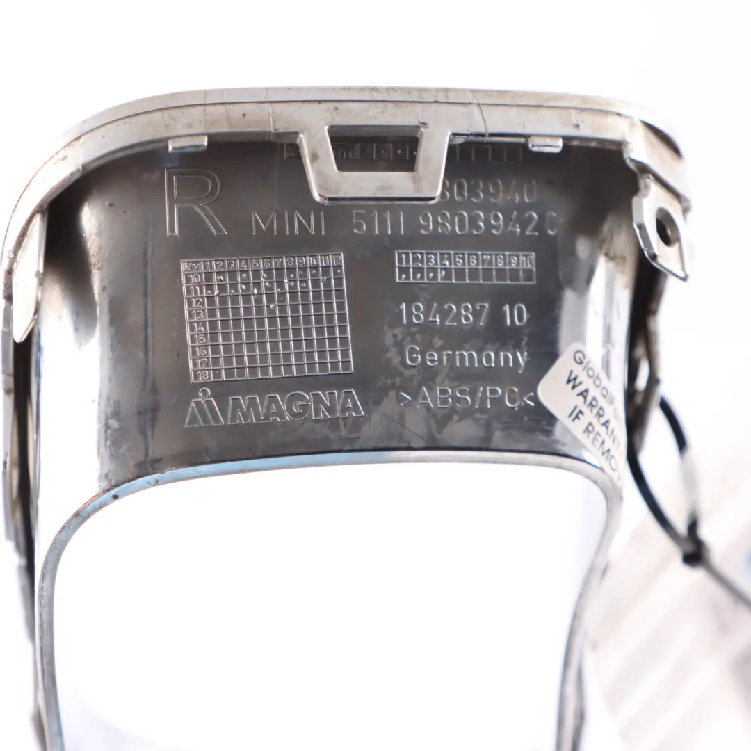 Front Bumper Air Duct Channel Right O/S Brake Tube Chrom to Mini R60 with Part number 9803942 Mini R60 Front Bumper Air Duct Channel Right O/S Brake Tube Chrom - SKU 9803942-1 - Part number 9803942