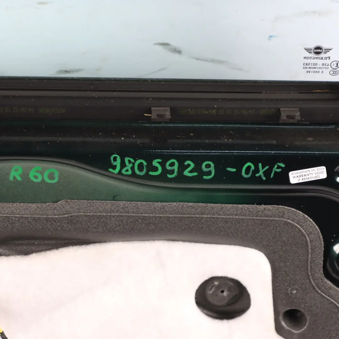 Door Rear Left N/S Oxfordgruen III Green - B26 to Mini Countryman R60 with Part number 9805929 Mini Countryman R60 Door Rear Left N/S Oxfordgruen III Green - B26 - SKU 9805929-OXF - Part number 9805929