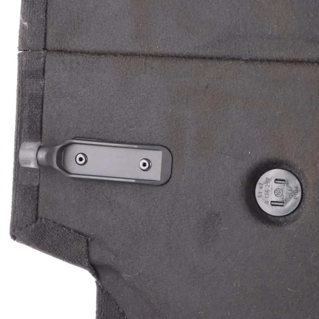 Boot Trunk Floor Rear Loading Trim Panel Carpet Black to Mini R61 with Part number 9808915 Mini R61 Boot Trunk Floor Rear Loading Trim Panel Carpet Black - SKU 9808915 - Part number 9808915