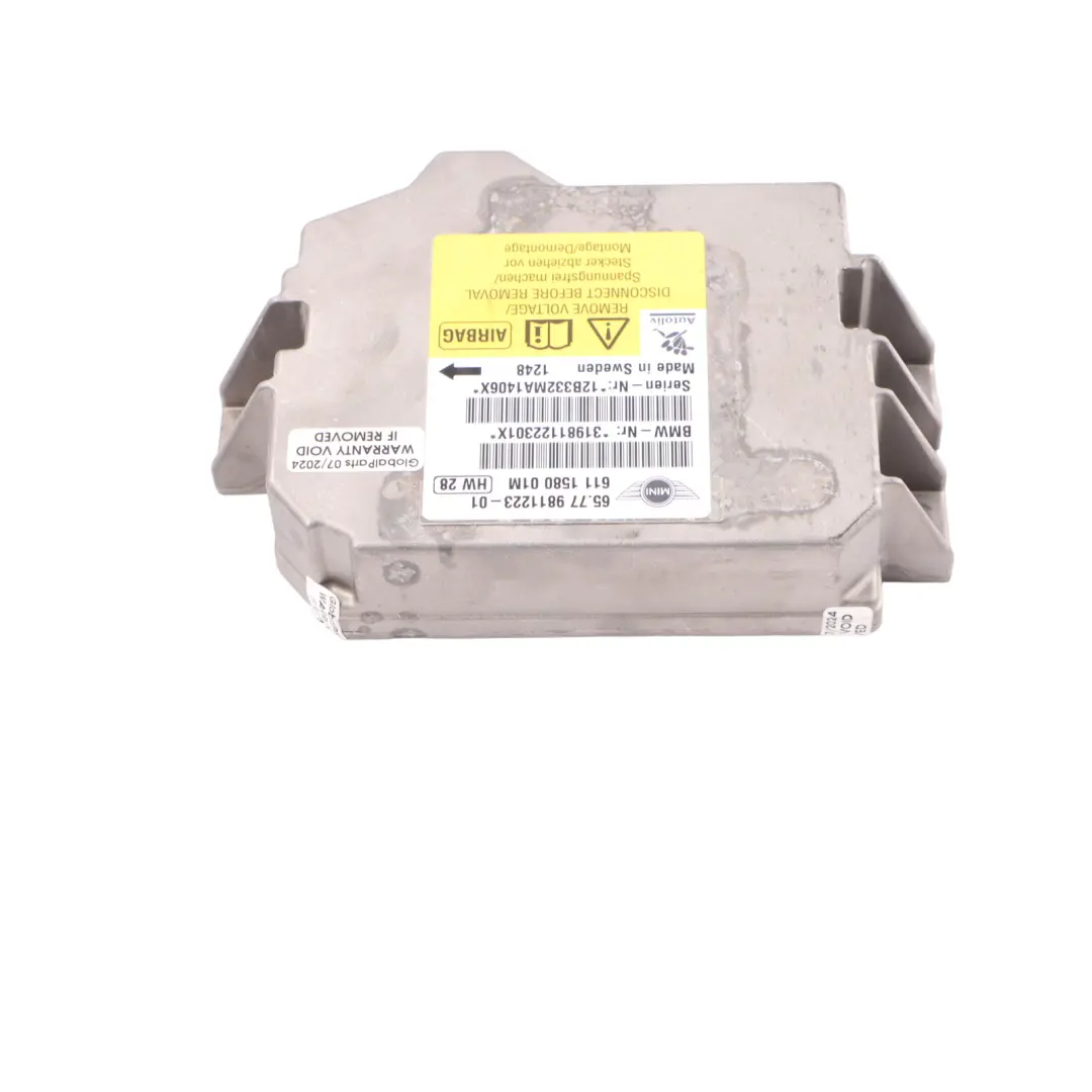 Mini Cooper S Cabrio R57 R57N LCI Airbag ECU Control Unit Module - SKU 9811223 - Part number 9811223