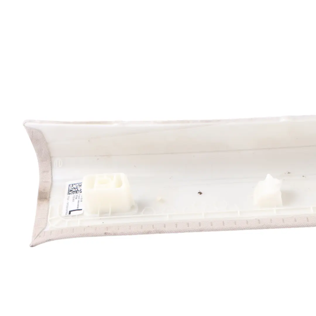 Moldura Columna Pilar A Cubierta Panel Izquierdo Marfil Blanco para BMW G26 con número de pieza 9871031 BMW G26 Moldura Columna Pilar A Cubierta Panel Izquierdo Marfil Blanco - SKU 9871031 - Número de pieza 9871031