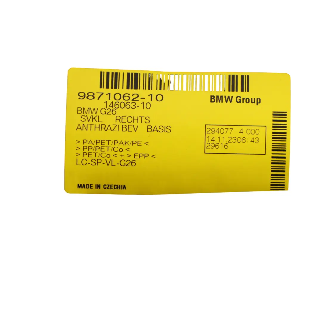 BMW i4 G26 Gran Coupe eDrive35 Trunk Side Panel Right O/S Trim Cover - SKU 9871062 - Part number 9871062