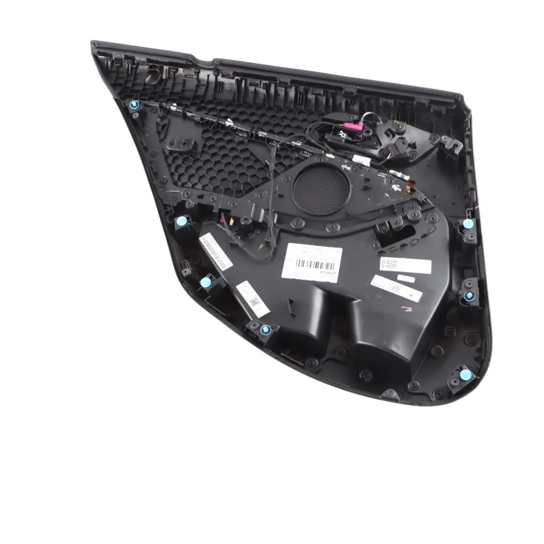 Tarjeta Puerta Trasera Derecha Forro Guarnición Perforado Dakota Negro para BMW F40 con número de pieza 9893858 BMW F40 Tarjeta Puerta Trasera Derecha Forro Guarnición Perforado Dakota Negro - SKU 9893858-1 - Número de pieza 9893858
